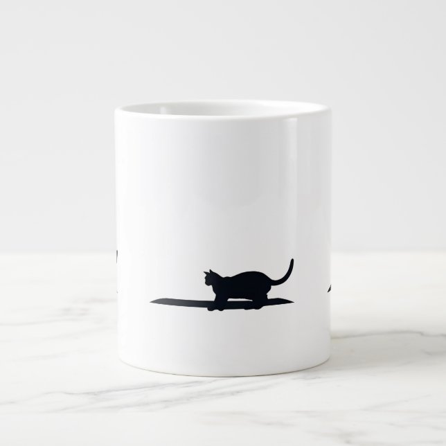 Cat Loaf Position Silhouette Minimalist Mug Jumbo Mugg (Framsidan)