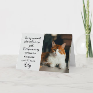 Cat Loss Sympathy Card Personalized Photo Pet Name Kort