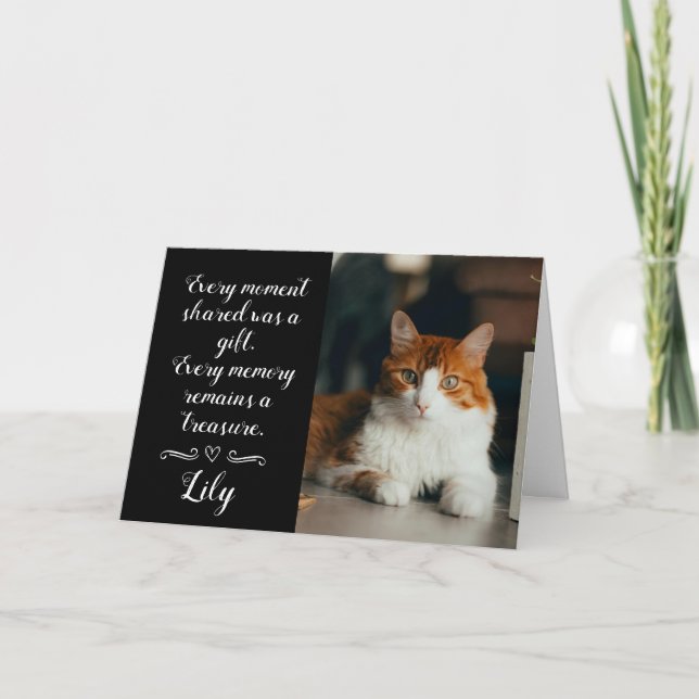 Cat Loss Sympathy Card Personalized Photo Pet Name Kort (Framsida)