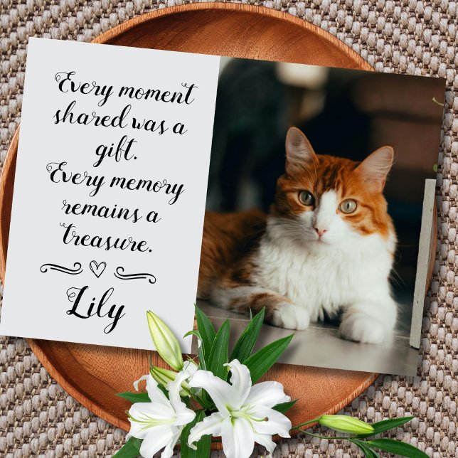 Cat Loss Sympathy Card Personalized Photo Pet Name Kort (Cat Sympathy Card)