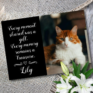 Cat Loss Sympathy Card Personalized Photo Pet Name Kort