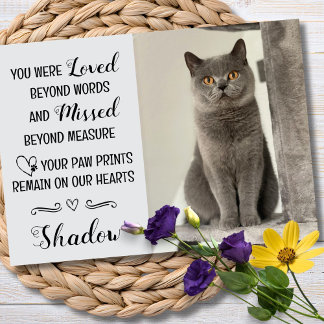 Cat Loss Sympathy Card Personalized Photo Pet Name Kort