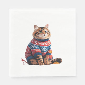 Cat Löv Fall Hej Autumn Funny Cat Kitten Älskare Pappersservett