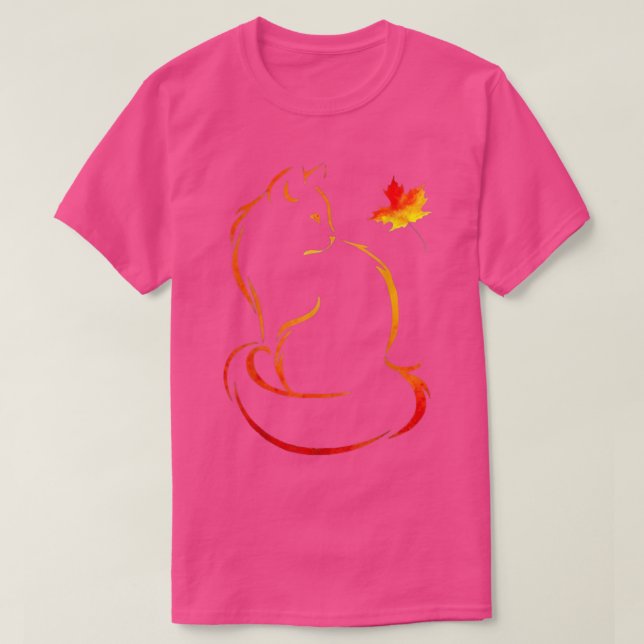 Cat Löv Fall Hej Höst T Shirt (Design framsida)