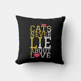Cat Love Truth Quote Cushion Kudde