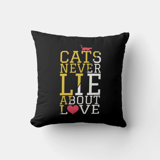 Cat Love Truth Quote Cushion Kudde (Framsida)
