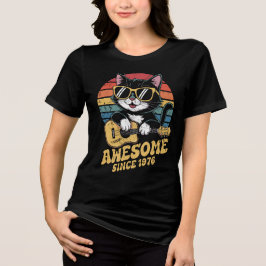 Cat Lover 1976 Birthday Retro 50th Bday Ukulele T Shirt