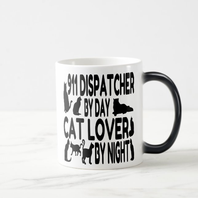 Cat Lover 911 Dispatcher Magisk Mugg (Höger)