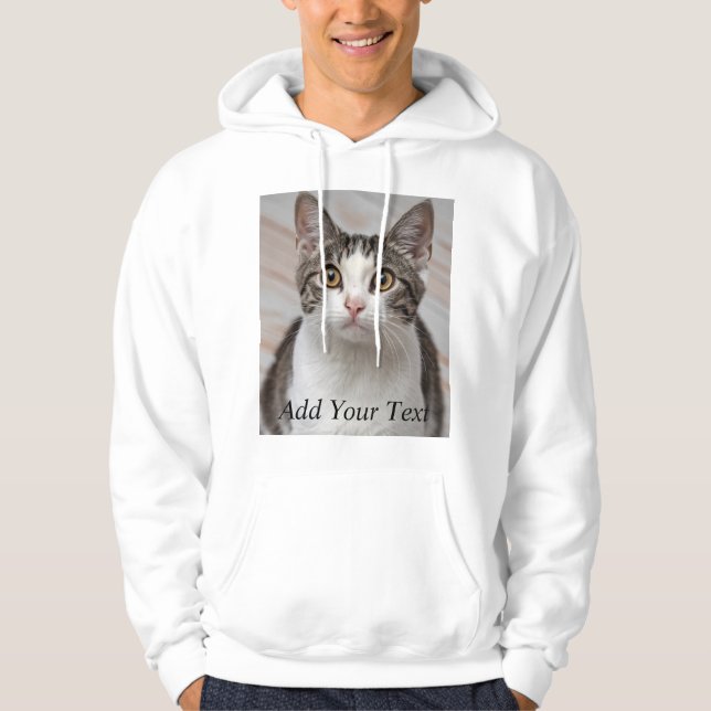 Cat Lover Anpassningsbar Photo and Namn Personlig Hoodie (Framsida)