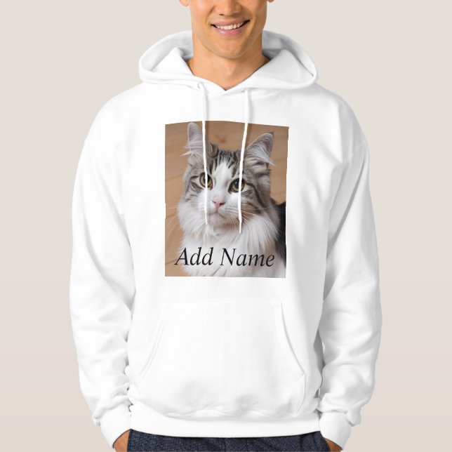 Cat Lover Anpassningsbar Photo and Namn Personlig Hoodie (Framsida)