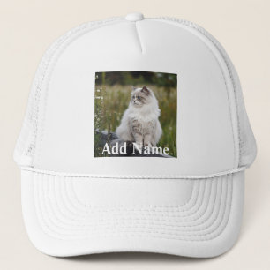 Cat Lover Anpassningsbar Photo and Namn Personlig Keps