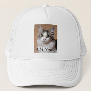 Cat Lover Anpassningsbar Photo and Namn Personlig Keps