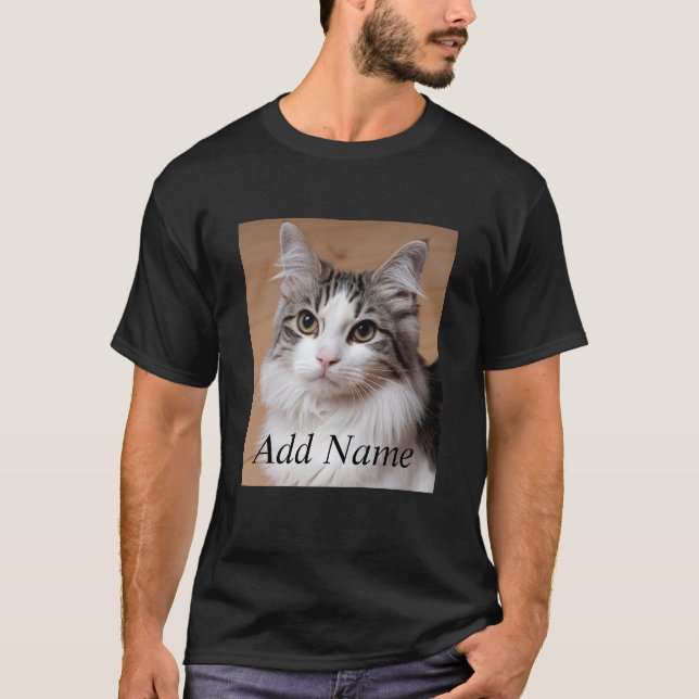 Cat Lover Anpassningsbar Photo and Namn Personlig  T Shirt (Framsida)