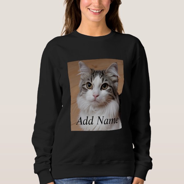 Cat Lover Anpassningsbar Photo and Namn Personlig  T Shirt (Framsida)