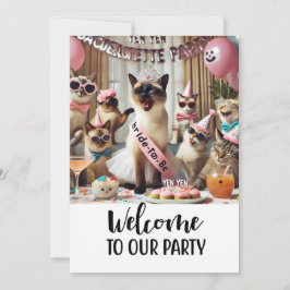 CAT Lover Bachelorette Party Inbjudningar