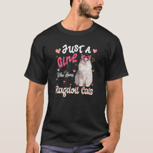 Cat Lover bara en flicka som Kärlek Ragdoll Cats F T Shirt