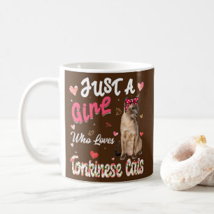 Cat Lover, bara en flicka som Kärlek Tonkinese Cat Kaffemugg