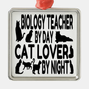 Cat Lover Biology Teacher Julgransprydnad Metall