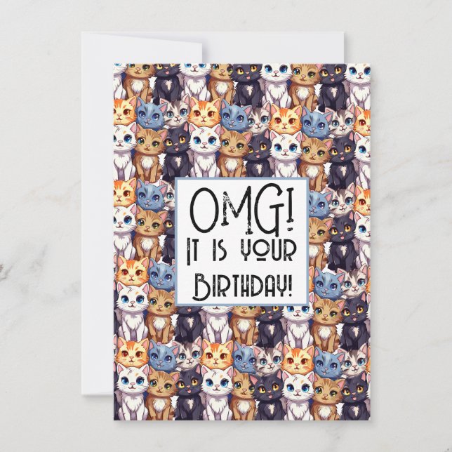 Cat Lover Birthday l OMG Det är din födelsedag. (Framsida)