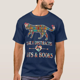 Cat Lover Bok Älskare Reader uppdelat enkelt av C T Shirt