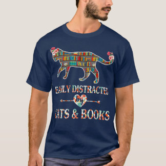 Cat Lover Bok Älskare Reader uppdelat enkelt av C T Shirt