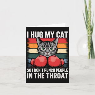 Cat Lover Boxing Fläkt I Hug Cat Funny Cat Lover G Kort