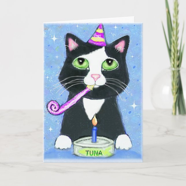 Cat Lover Boy's Birthday Card Kort (Framsida)