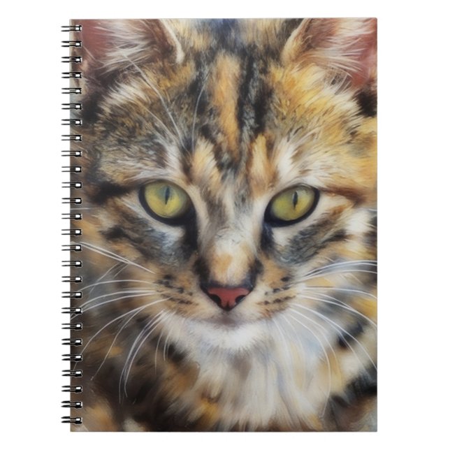 Cat Lover Calico Cat Art Journal bärbar dator Anteckningsbok (Framsidan)