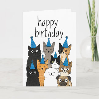 Cat Lover Cards - Cat Party Birthday Card Tack Kort