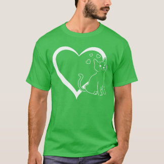 Cat Lover Cat Heart Cat Owner Cute Cat Heart T Shirt