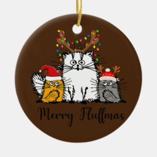 Cat Lover Cat Mamma Cat Pappa Julafton - jul Julgransprydnad Keramik