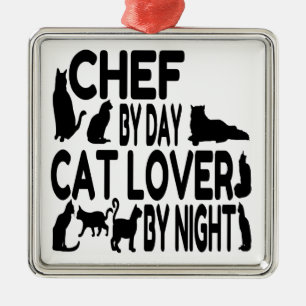 Cat Lover Chef Julgransprydnad Metall