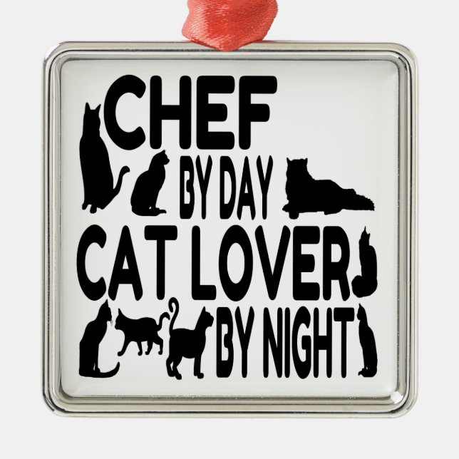 Cat Lover Chef Julgransprydnad Metall (Framsidan)