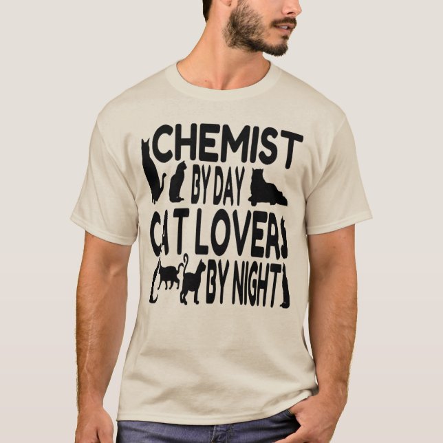 Cat Lover Chemist T-shirt (Framsida)