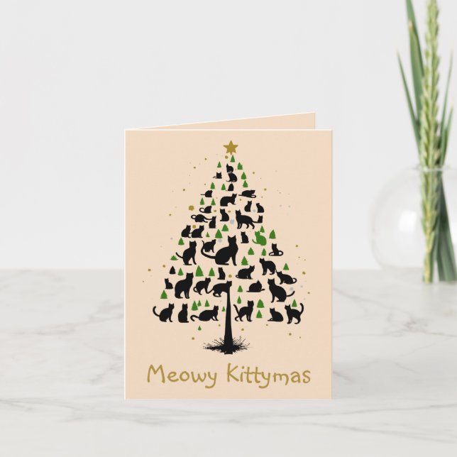 Cat Lover Christmas Tree 2 Anteckningskort (Framsida)