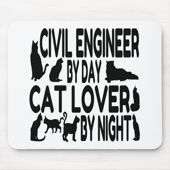 Cat Lover Civil Ingenjör Musmatta (Framsidan)