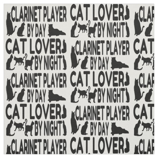 Cat Lover Clarinet Player Tyg (Provkarta)