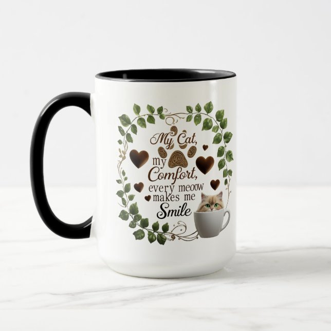 Cat Lover Combo Mugg - 15 oz Warm Comfort Coffee (Vänster)