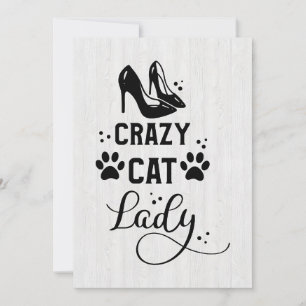 Cat Lover Crazy Cat Dam Tack Kort