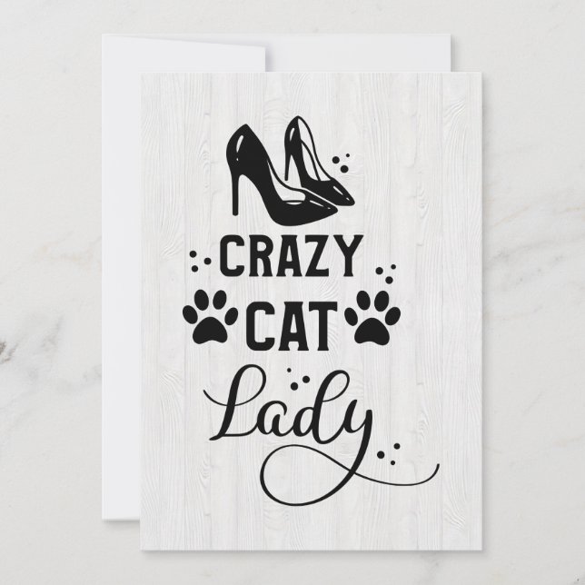Cat Lover Crazy Cat Dam Tack Kort (Framsida)