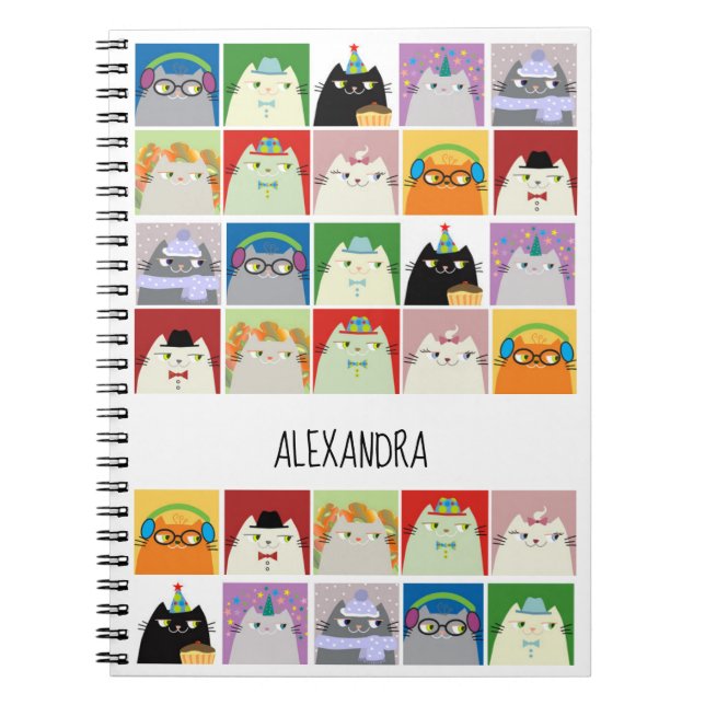 Cat Lover Cute Kawaii Anteckningsbok Med Spiral (Framsidan)