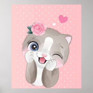 Cat Lover Cute Little Kittens Poster