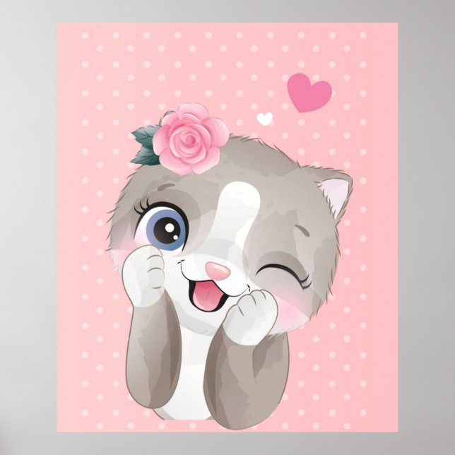 Cat Lover | Cute Little Kittens Poster (Framsidan)