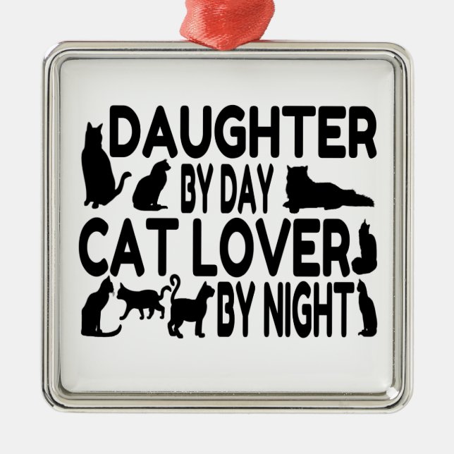 Cat Lover Daught Julgransprydnad Metall (Framsidan)