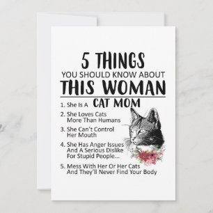 Cat Lover du borde veta om Cat Mamma Tack Kort