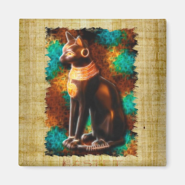 "CAT LOVER" Egyptiska Bastet Cat Magnet (Framsidan)