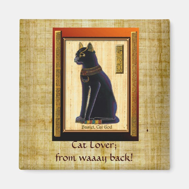 "CAT LOVER" Egyptiska Bastet Cat Magnet (Framsidan)