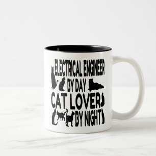 Cat Lover Electrical Ingenjör Två-Tonad Mugg