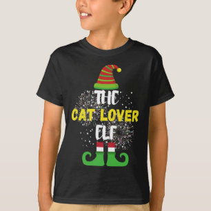 Cat Lover Elf-familjen matchar julhelgens kostym T Shirt