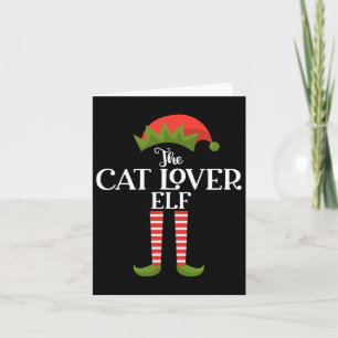 Cat Lover Elf Julafton Funny Family Matching Group Kort